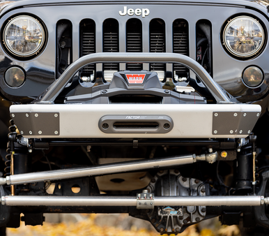 Jeep JK aluminum front bumper with hoop and winch plate