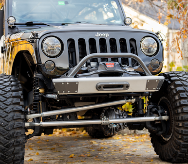 Jeep JKU aluminum front bumper with hoop and winch plate