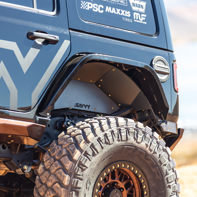 Jeep JL rear inner fenders with customizable fitment for aftermarket suspension