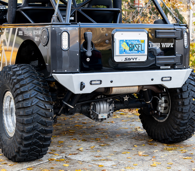 Jeep JK aluminum rear bumper with replaceable skin