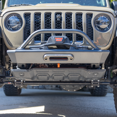 Best Jeep Gladiator JT high-clearance aluminum front bumper for rock crawling