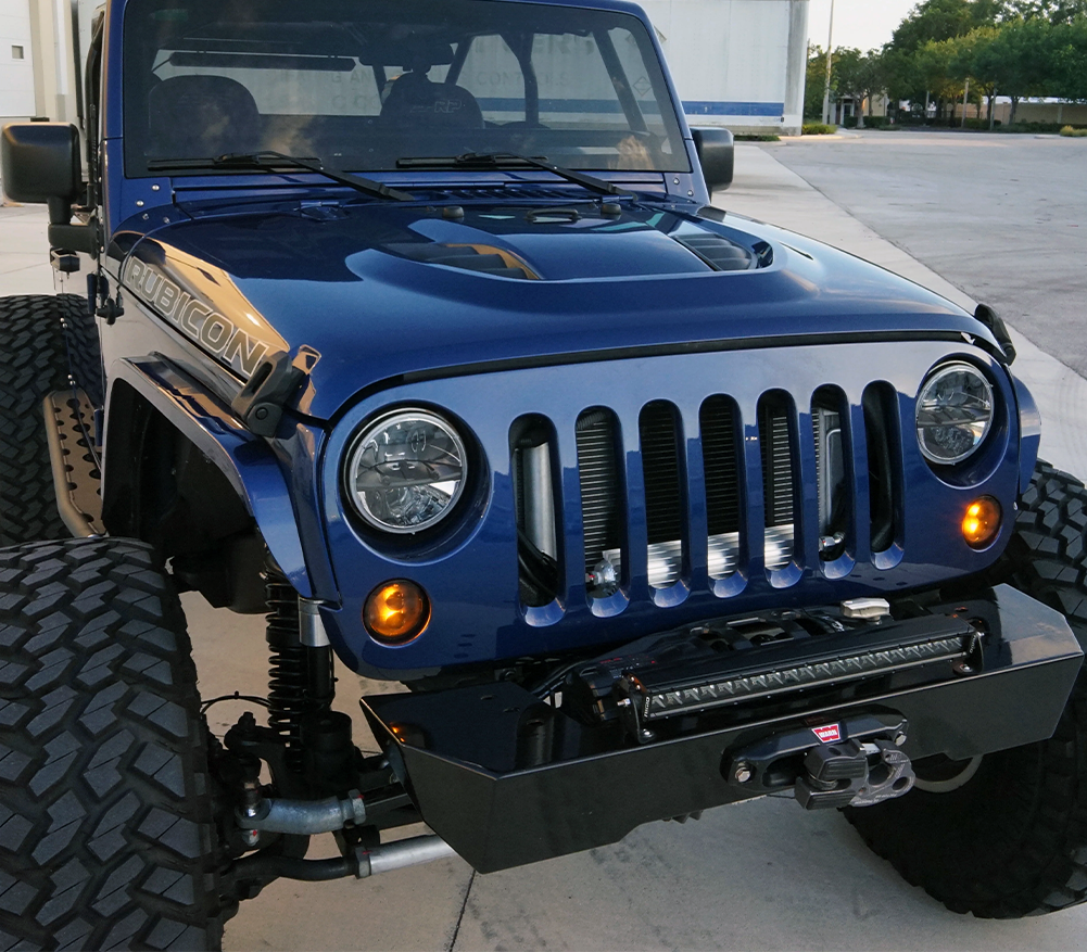 Best Jeep JK high-clearance aluminum front bumper for rock crawling