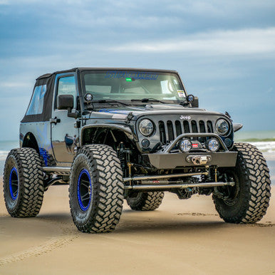 Jeep JK aluminum front bumper with high clearance design