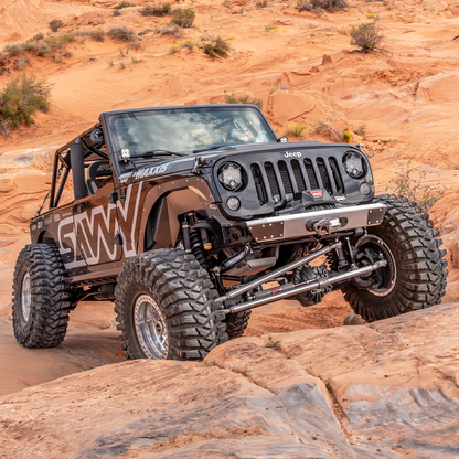 High-clearance Jeep JK front bumper without hoop and winch plate