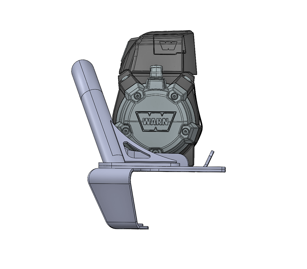 High-clearance Jeep LJ front bumper with hoop and winch plate