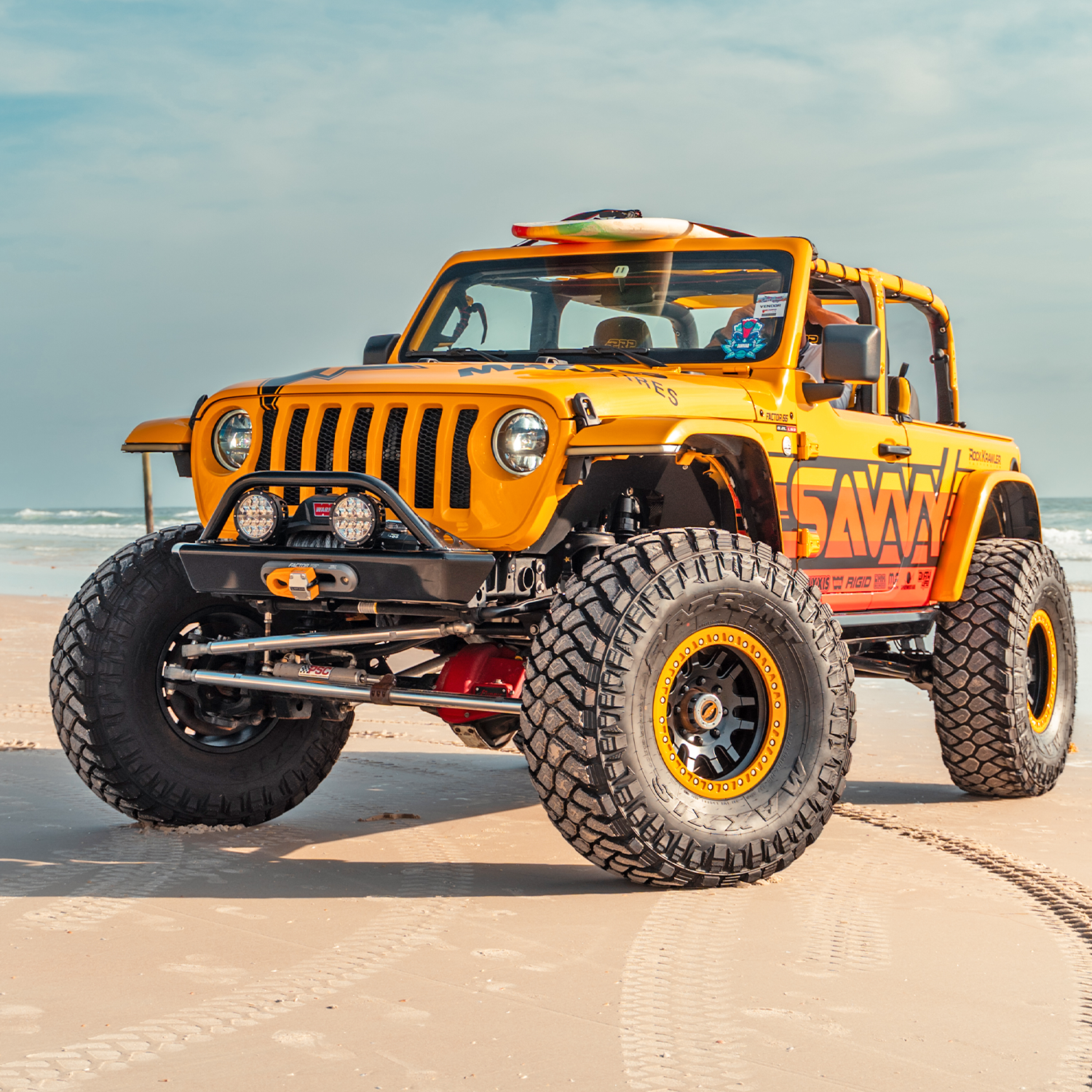 High Clearance Jeep JL aluminum bumper With Rigid Lights Warn Winch and Factor 55 Fairlead