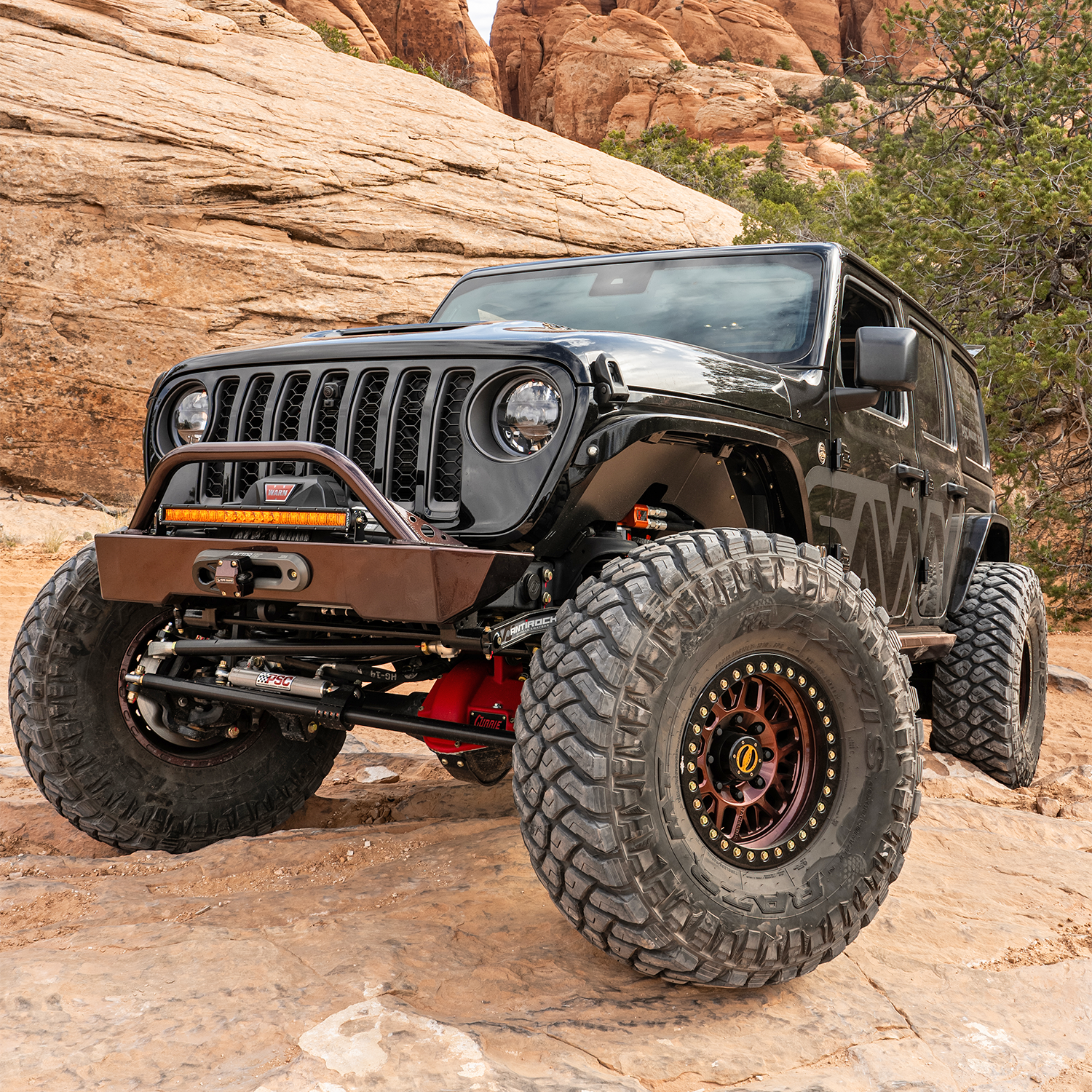 JEEP JL JLU JT FRONT BUMPER LIGHT WEIGHT WARN WINCH FACTOR 55 FAIRLEAD