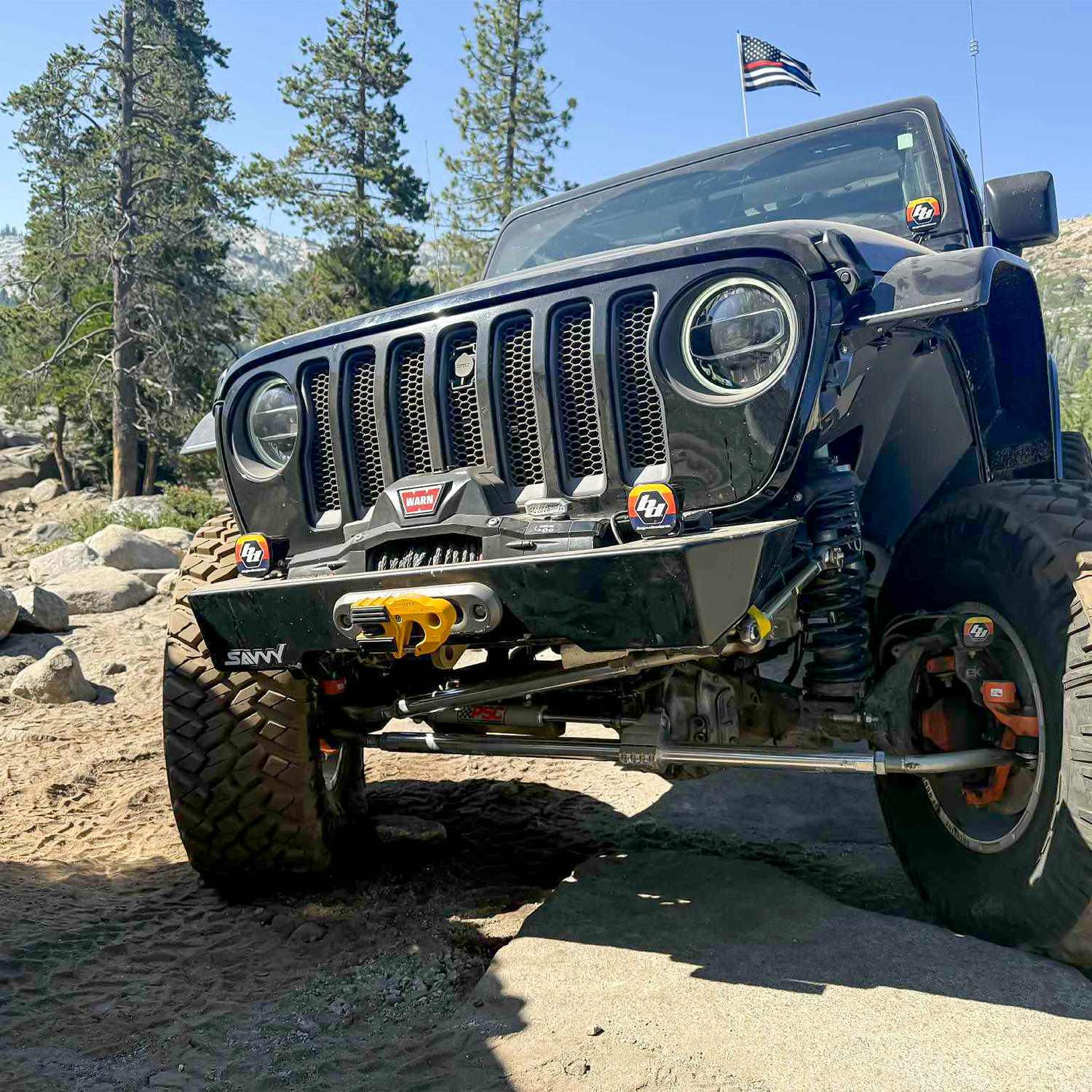 Jeep Wrangler JL JLU front bumper rubicon trail warn winch and psc steering 