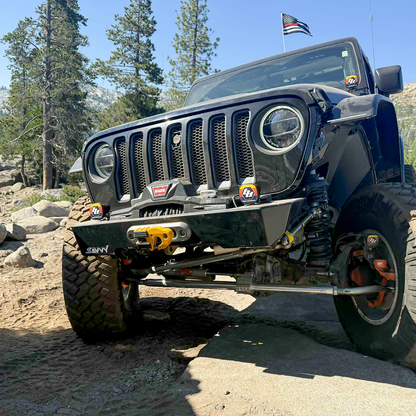 Jeep Wrangler JL JLU front bumper rubicon trail warn winch and psc steering 