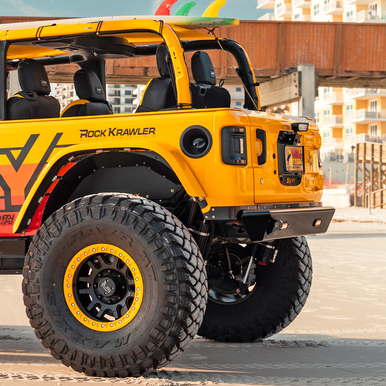 Jeep JLU Rear Bumper 6061 Aluminum – High Departure Angle Lightweight Trail Protection by Savvy Offroad