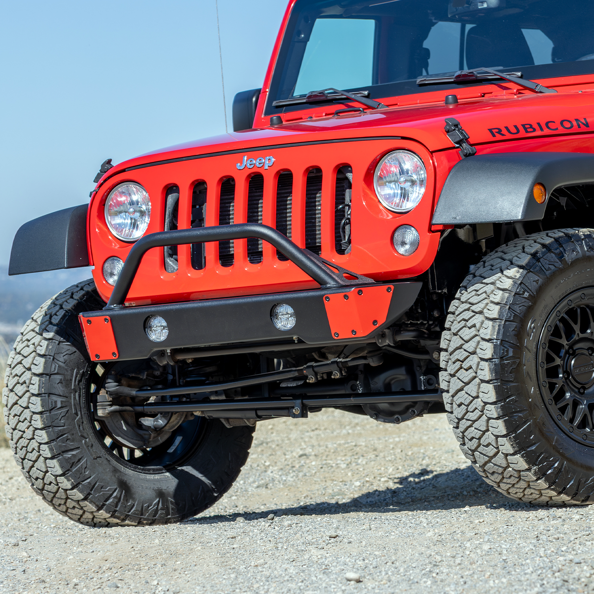 JEEP winchless aluminum front bumper with bolt-on hoop with Fog Lights