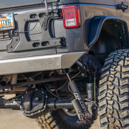 JK rear bumper 3/4-inch laser-cut steel D-ring shackle mounts, low-profile recovery points