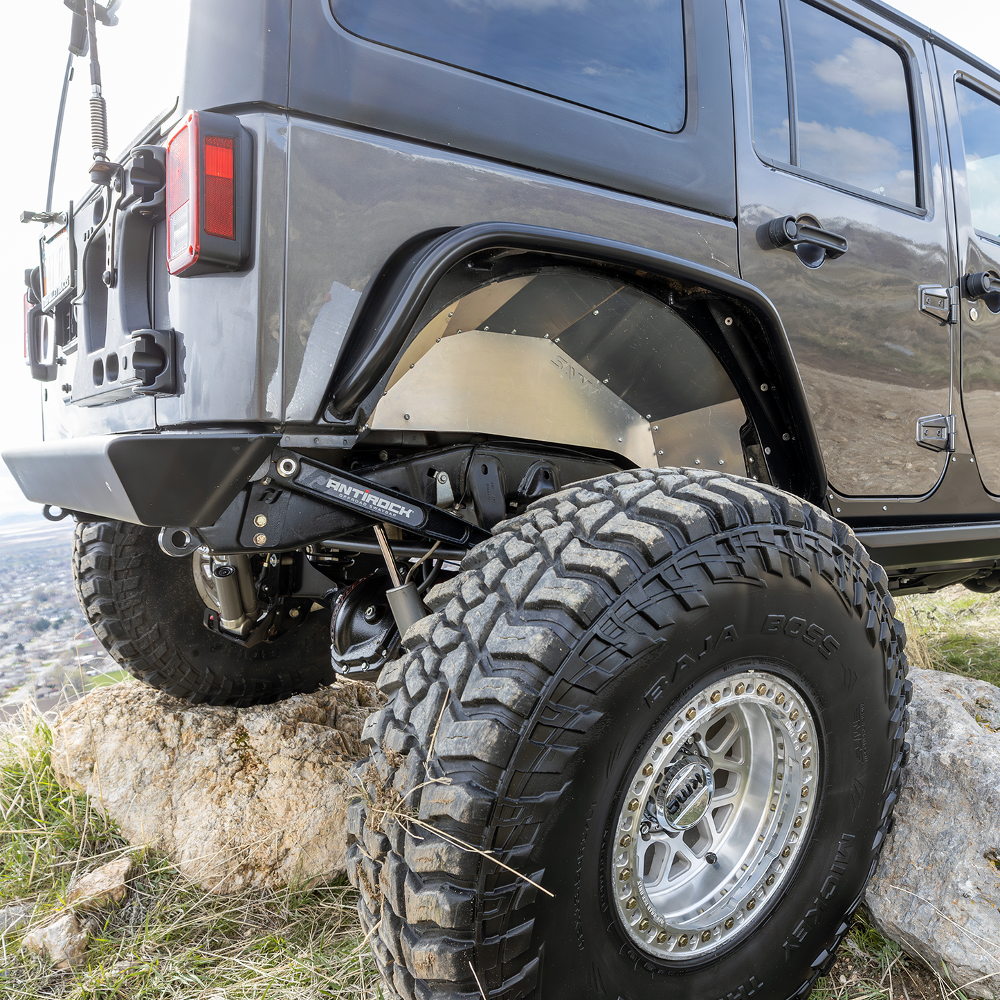  JK rear inner fender compatible with aftermarket high clearance fender flares, 40 to 42 inch tire builds