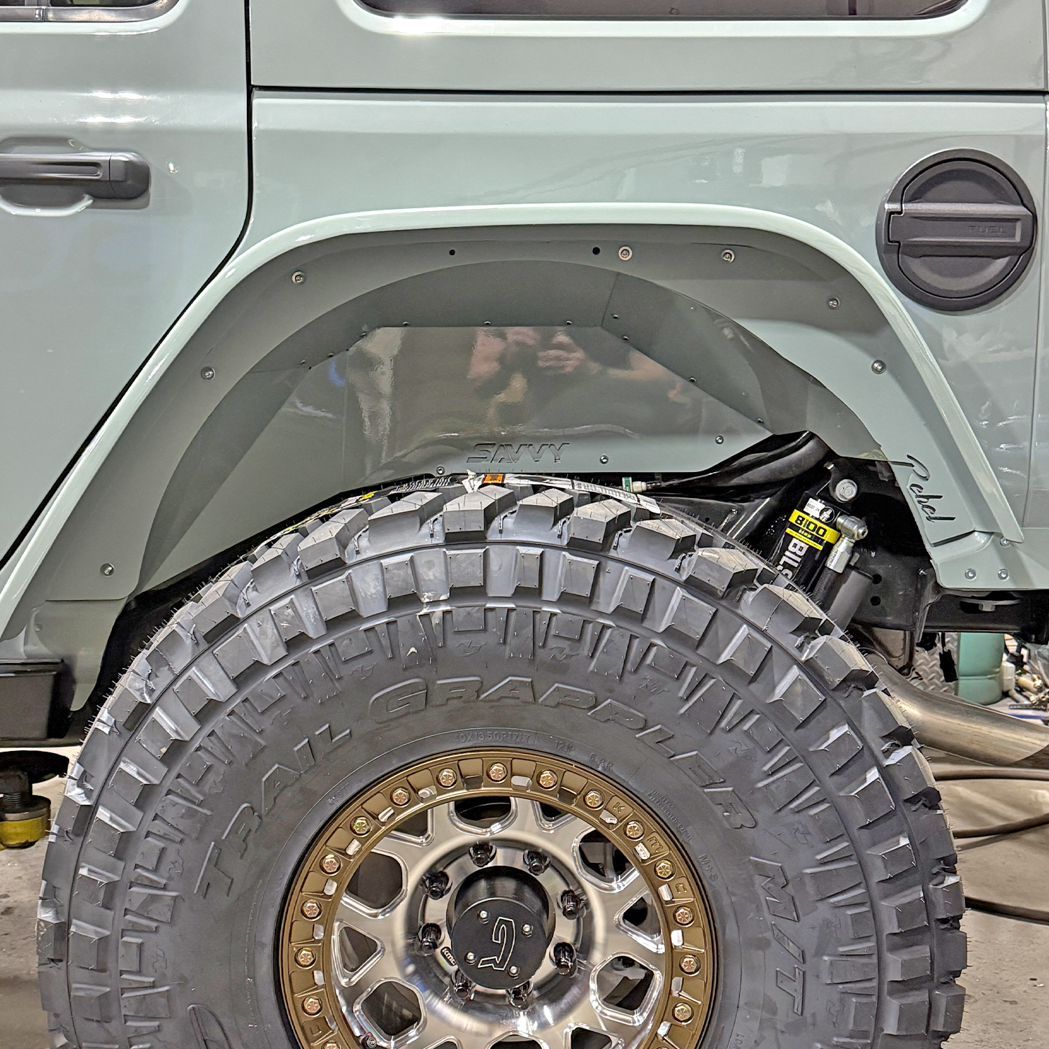 Jeep JL rear inner fenders with customizable fitment for aftermarket suspension