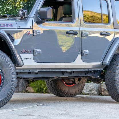 aluminum rocker trim kit installed on 2018-2026 Jeep Wrangler JLU
