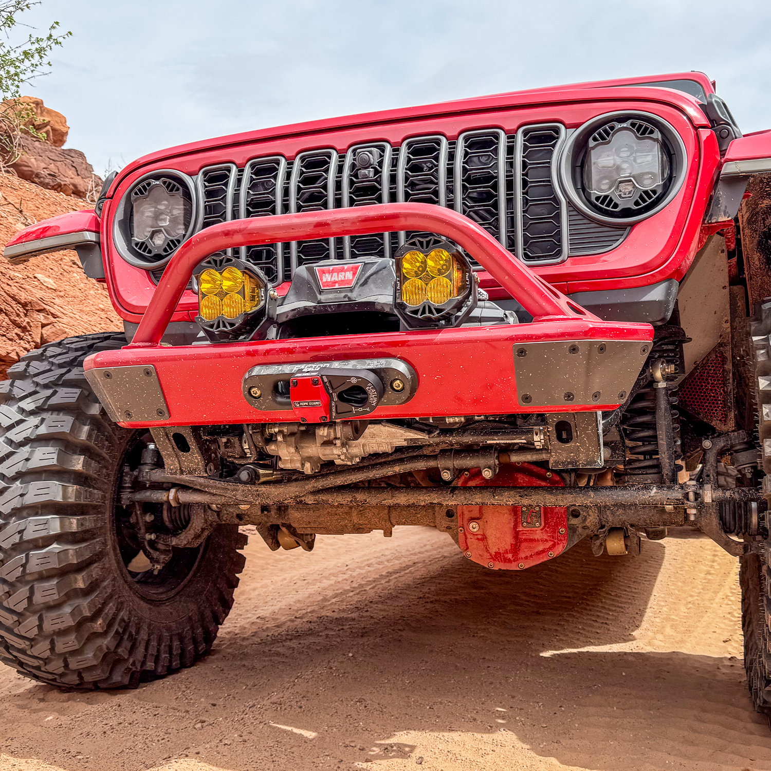 Jeep JL JLU JT JK JKU front bumper hard corners for rock crawling protection