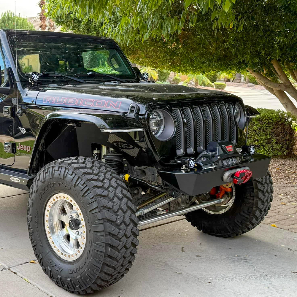 Jeep JL aluminum front bumper with winch plate and D-ring mounts