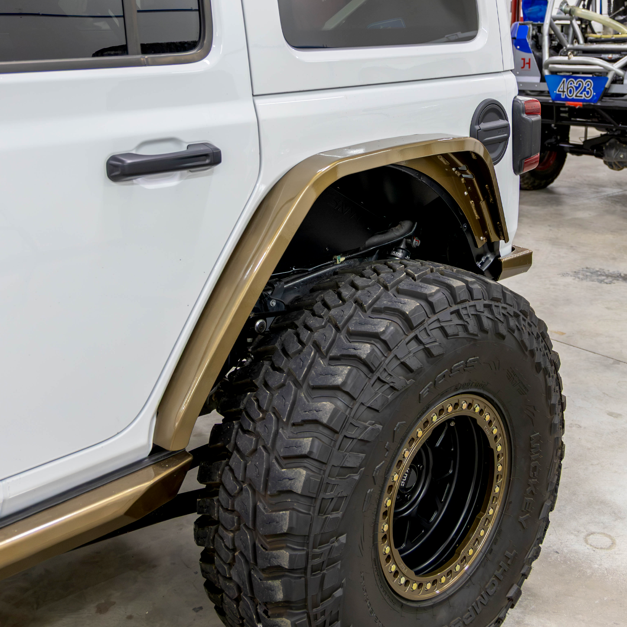 Jeep Wrangler JL with Savvy rear highline fenders and 40-inch tires