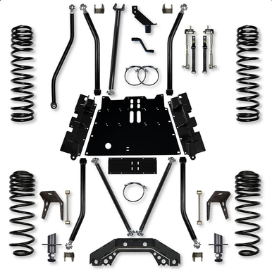 LJ Rock Krawler 3.5' X-Factor X2 Long-Arm Flat-Belly 4' Stretch Suspension System | Jeep Wrangler LJ (2004–2006)