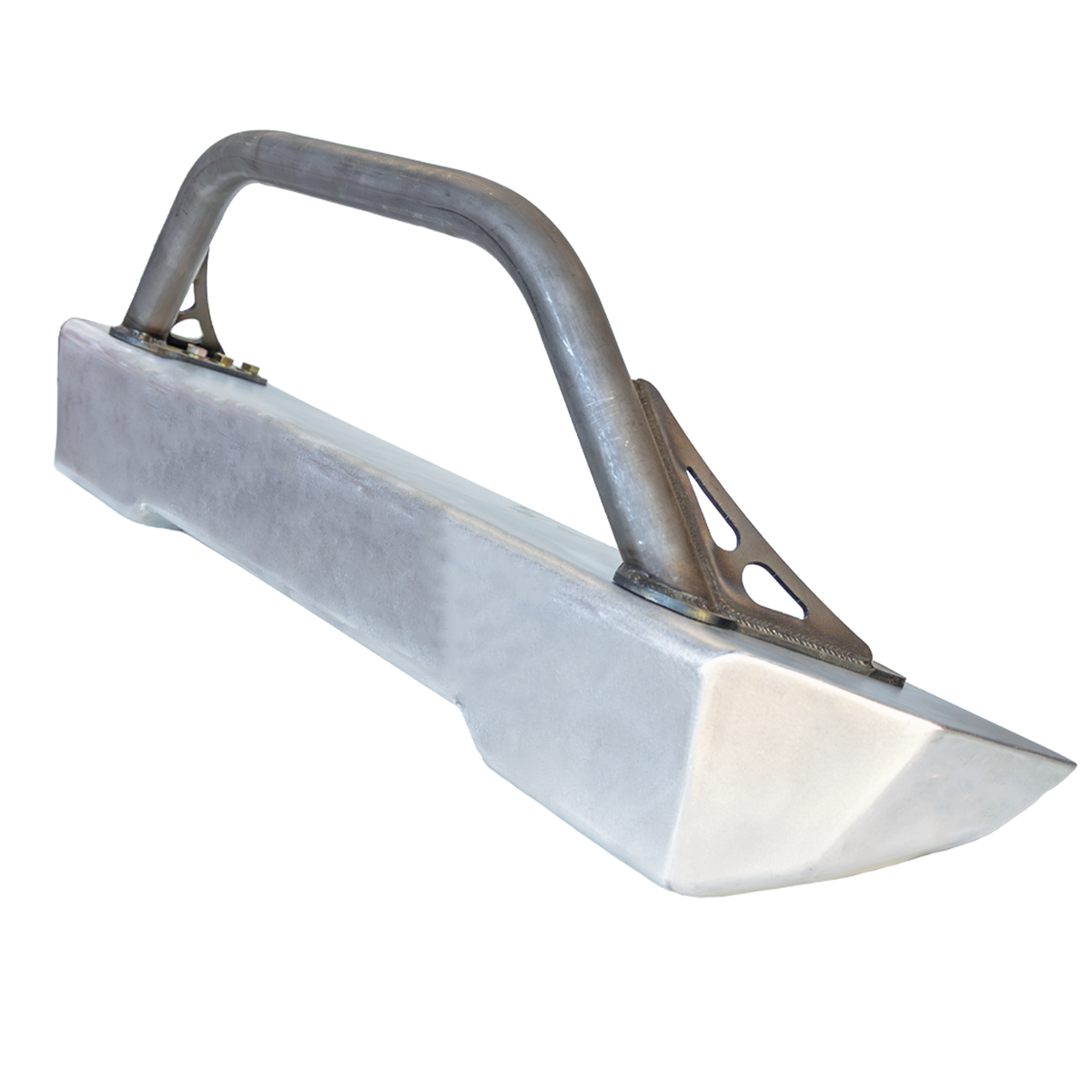 Raw 5052 aluminum skin on the Savvy Offroad Surf & Turf winchless front bumper