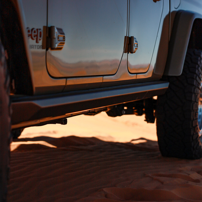  weld-on rock sliders on 2020-2026 Jeep Gladiator JT, high-clearance rocker panel protection