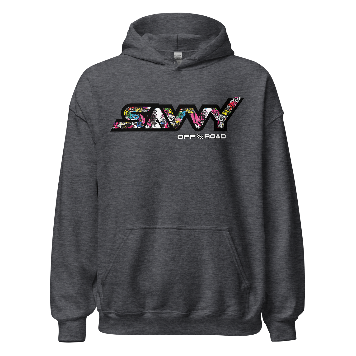 SAVVY OFFROAD GRAFITTI HOODIE DARK HEATHER