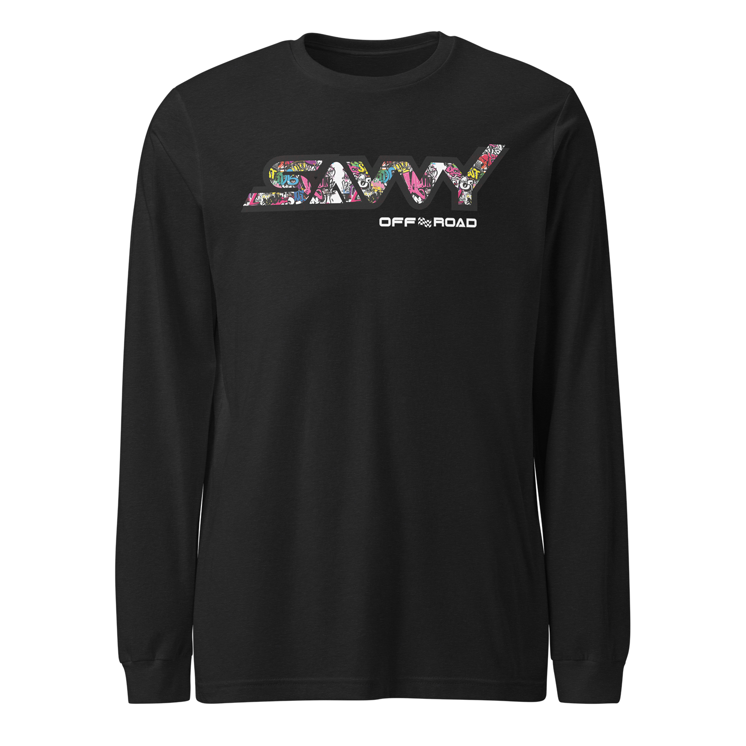 SAVVY OFFROAD GRAFITTI LONG SLEEVE SHIRT BLACK HEATHER 