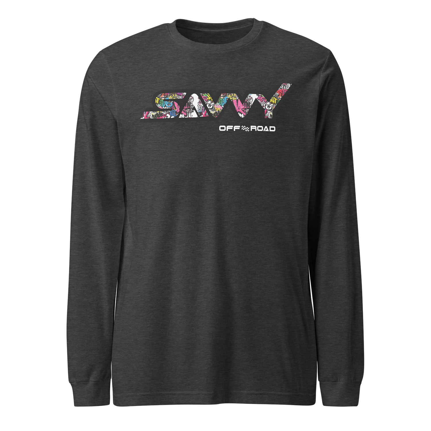 SAVVY OFFROAD GRAFITTI LONG SLEEVE SHIRT DARK GREY HEATHER 