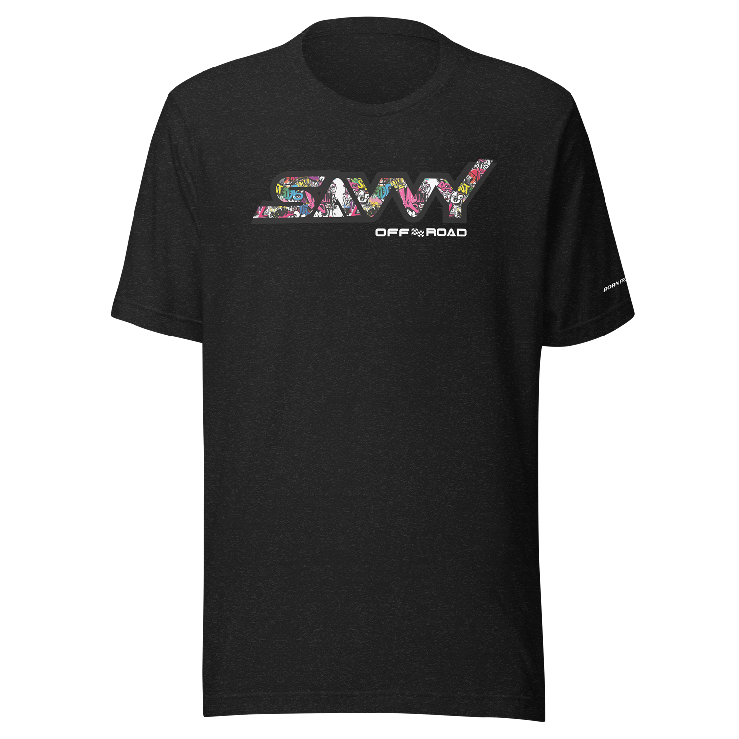 SAVVY OFFROAD GRAFITTI T SHIRT BLACK HEATHER