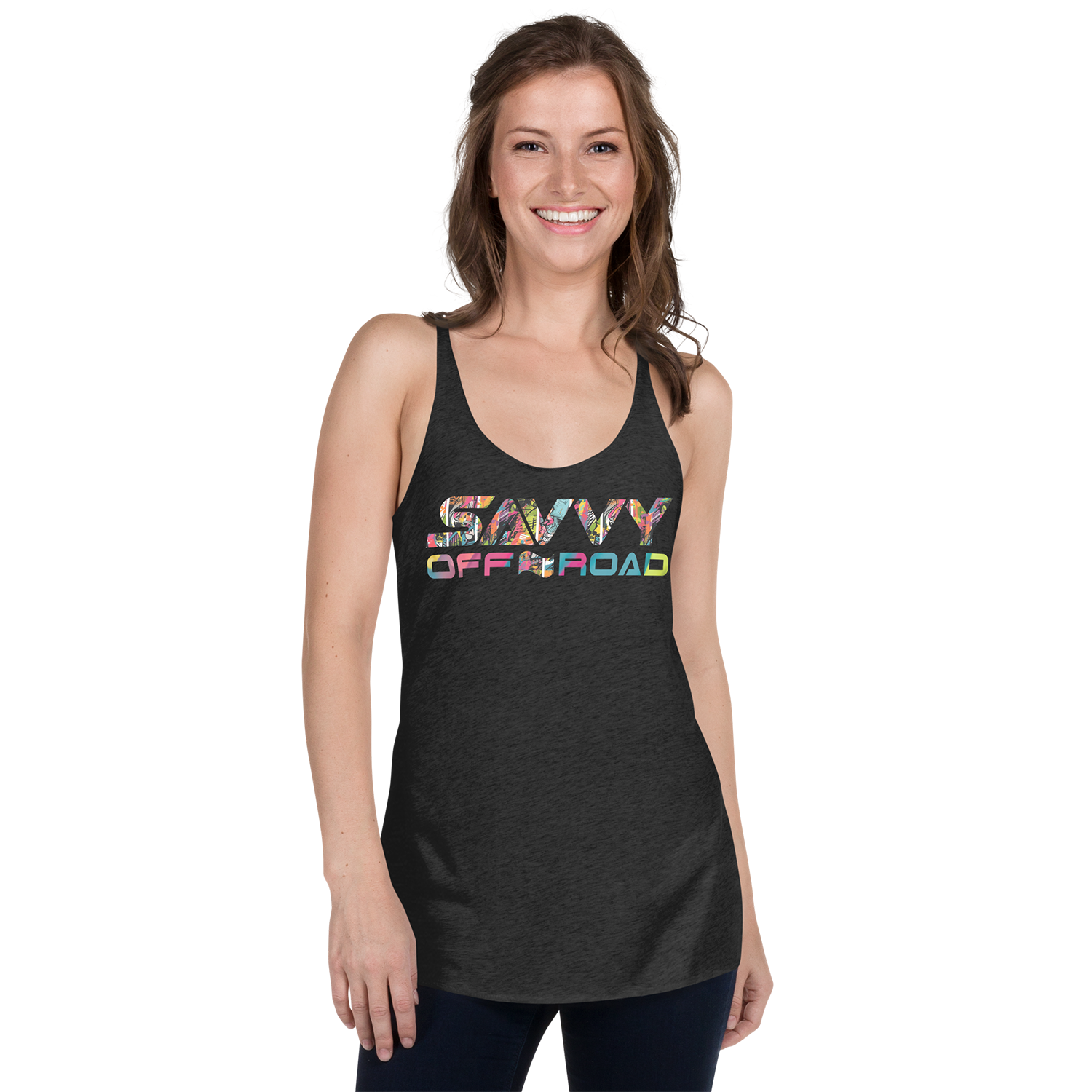 SAVVY OFFROAD MIAMI GTA WOMEN'S RACERBACK TANK BLACK 