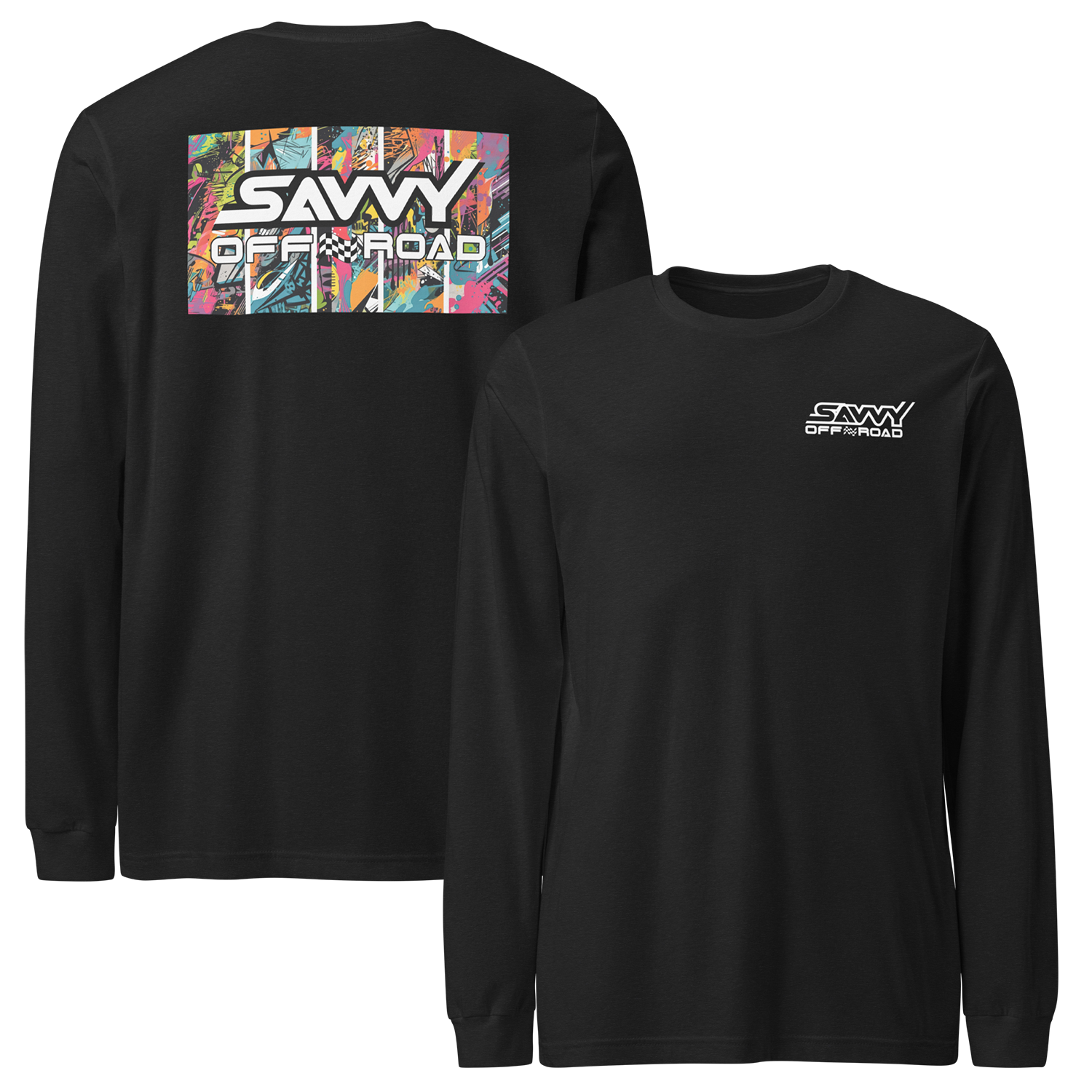 SAVVY STREET ART LONG SLEEVE SHIRT BLACK HEATHER 