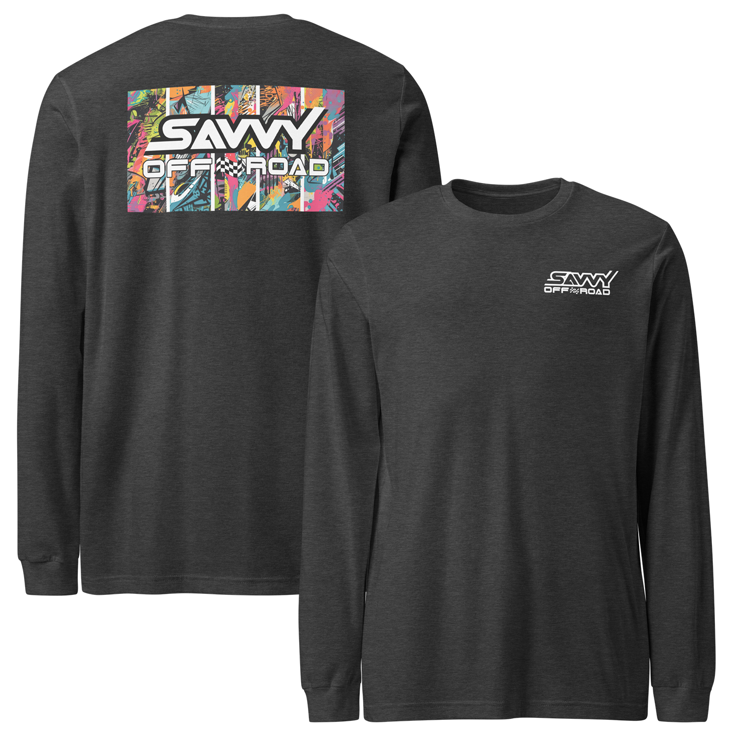 SAVVY STREET ART LONG SLEEVE SHIRT DARK GREY HEATHER 