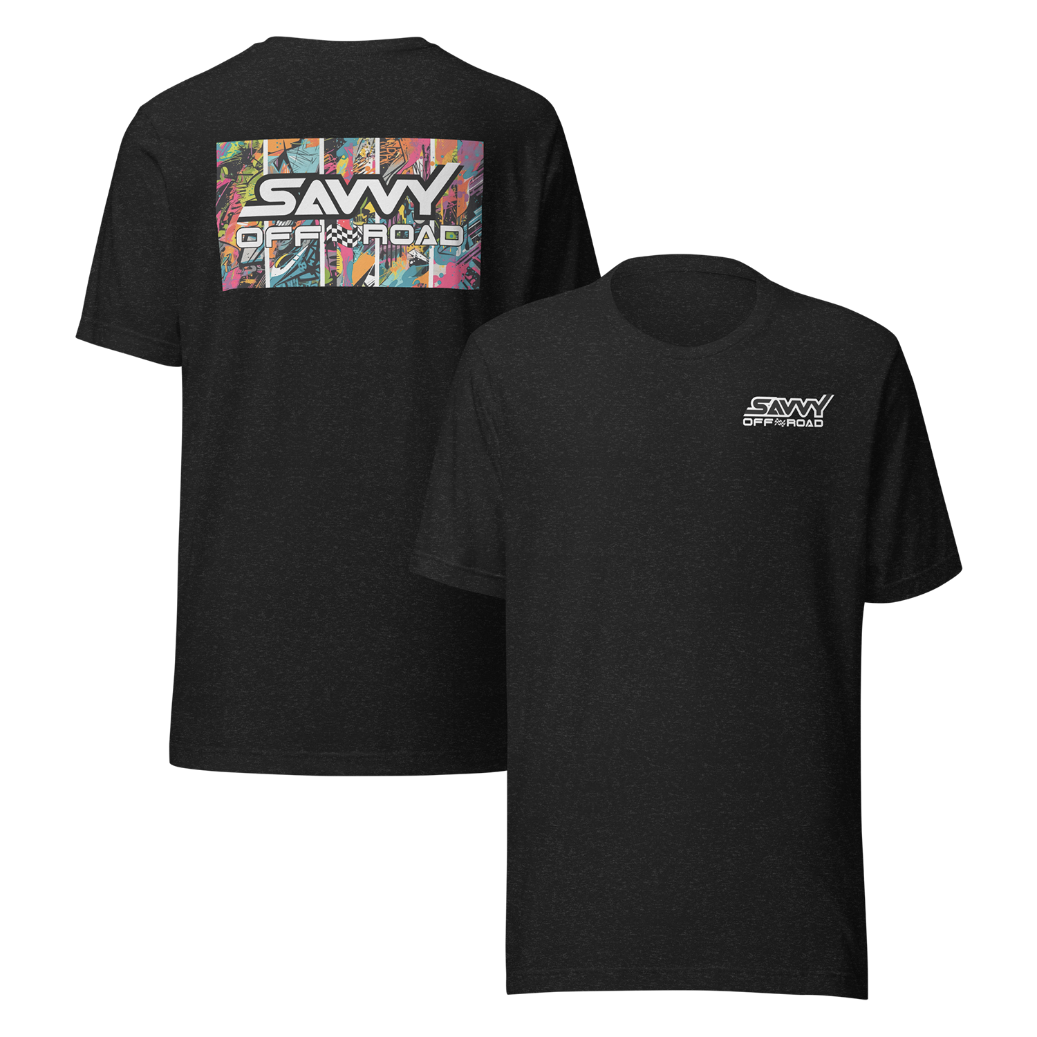 SAVVY OFFROAD STREET ART T SHIRT BLACK HEATHER
