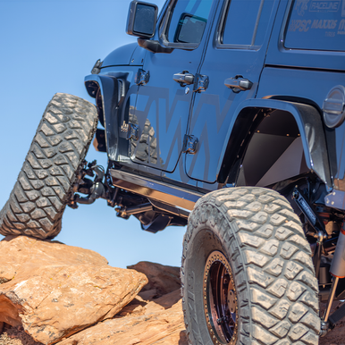 Savvy rock sliders designed for Jeep Wrangler JL overlanding
