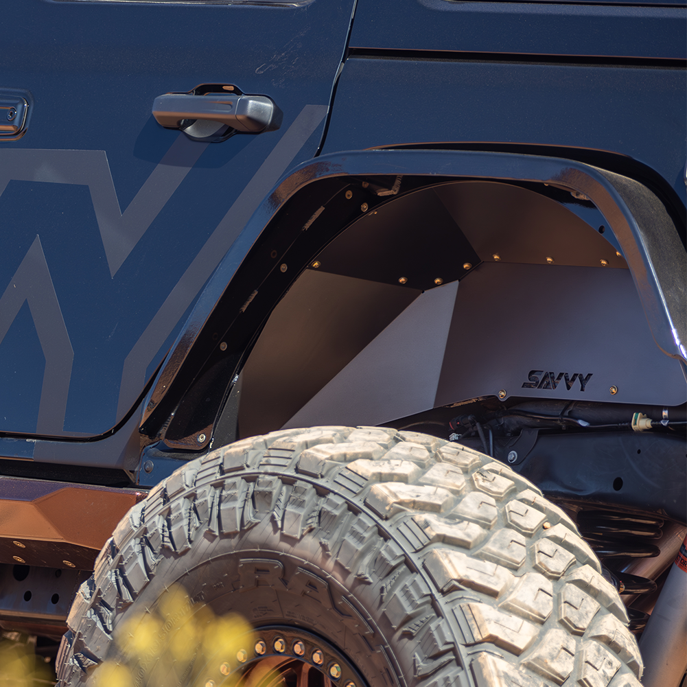Aluminum rear inner fenders for 2018-2026 Jeep Wrangler JL JLU