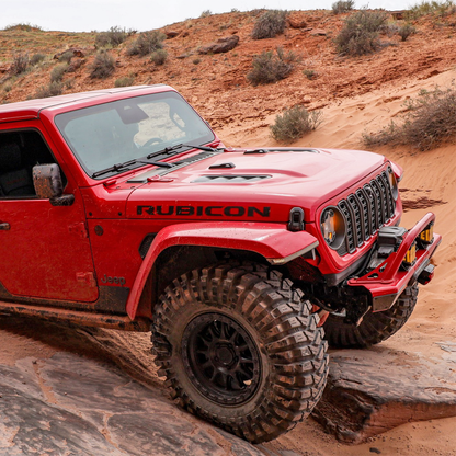 Savvy Legacy 6061 aluminum front bumper with hoop on 2020-2026 Jeep Gladiator JT, race-proven lightweight armor
