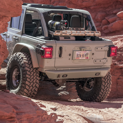 Savvy Legacy JL JLU rear bumper maximum departure angle, 10 lb 6061 aluminum frame-mounted high-clearance design