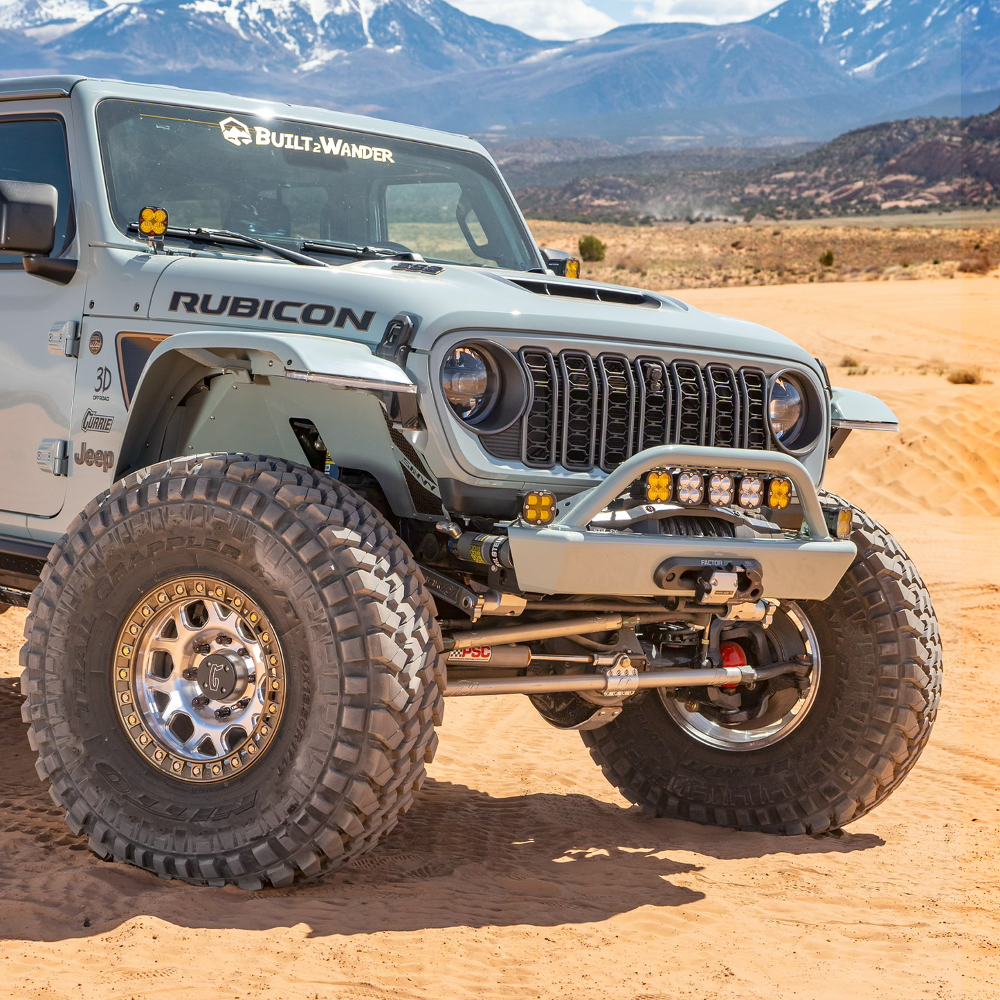Savvy Legacy JL front bumper with hoop Warn winch mounted D-ring recovery setup Jeep JL trail-ready build