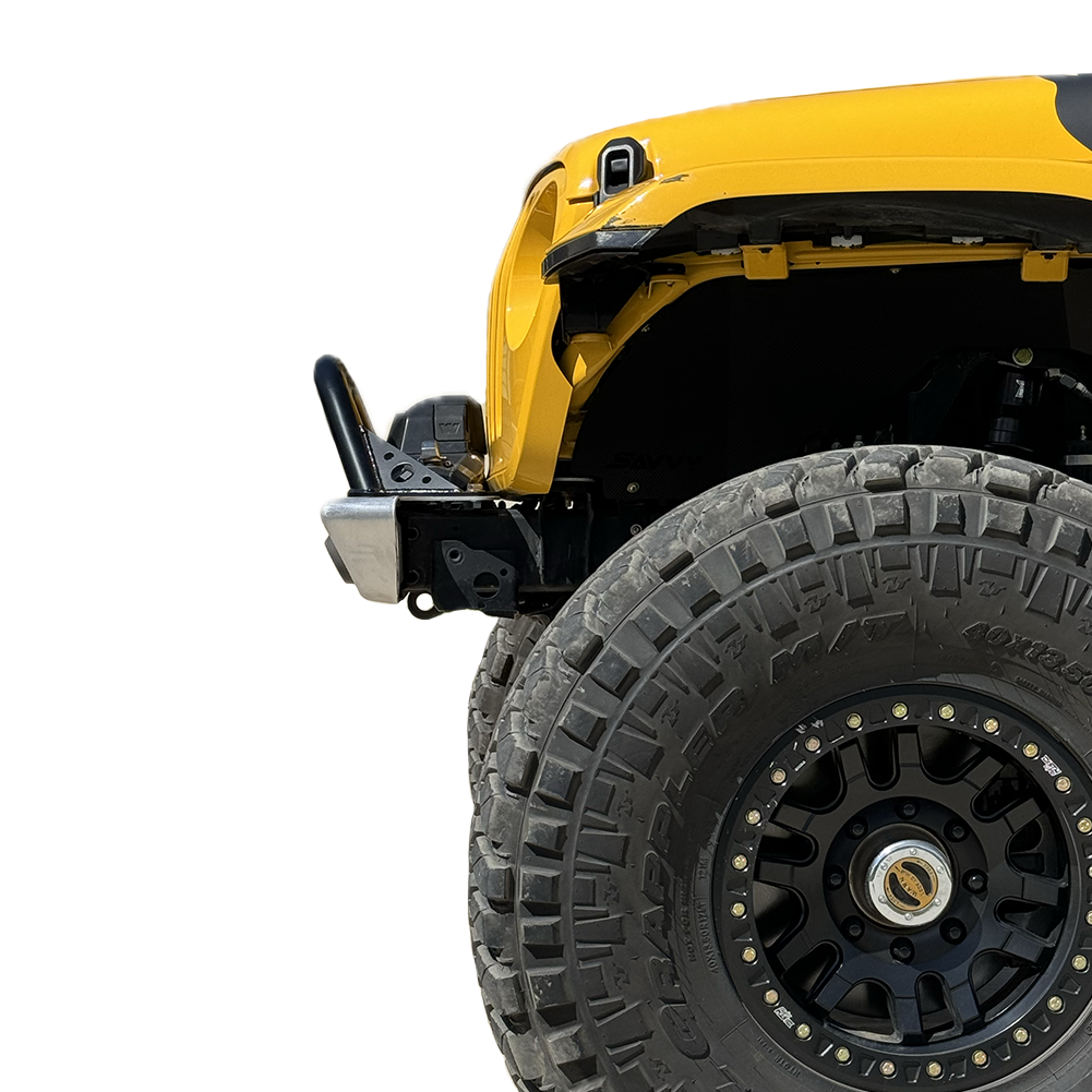Lightweight aluminum front bumper with hoop for Jeep Gladiator JT