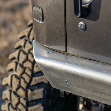 6061 aluminum Jeep JK rear bumper with replaceable skin design