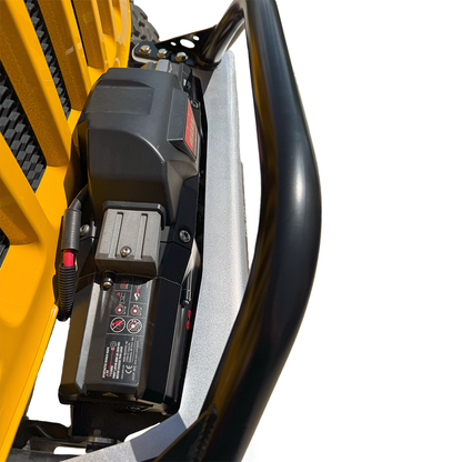 front bumper with hoop Warn winch mounted D-ring recovery setup Jeep JL trail-ready build