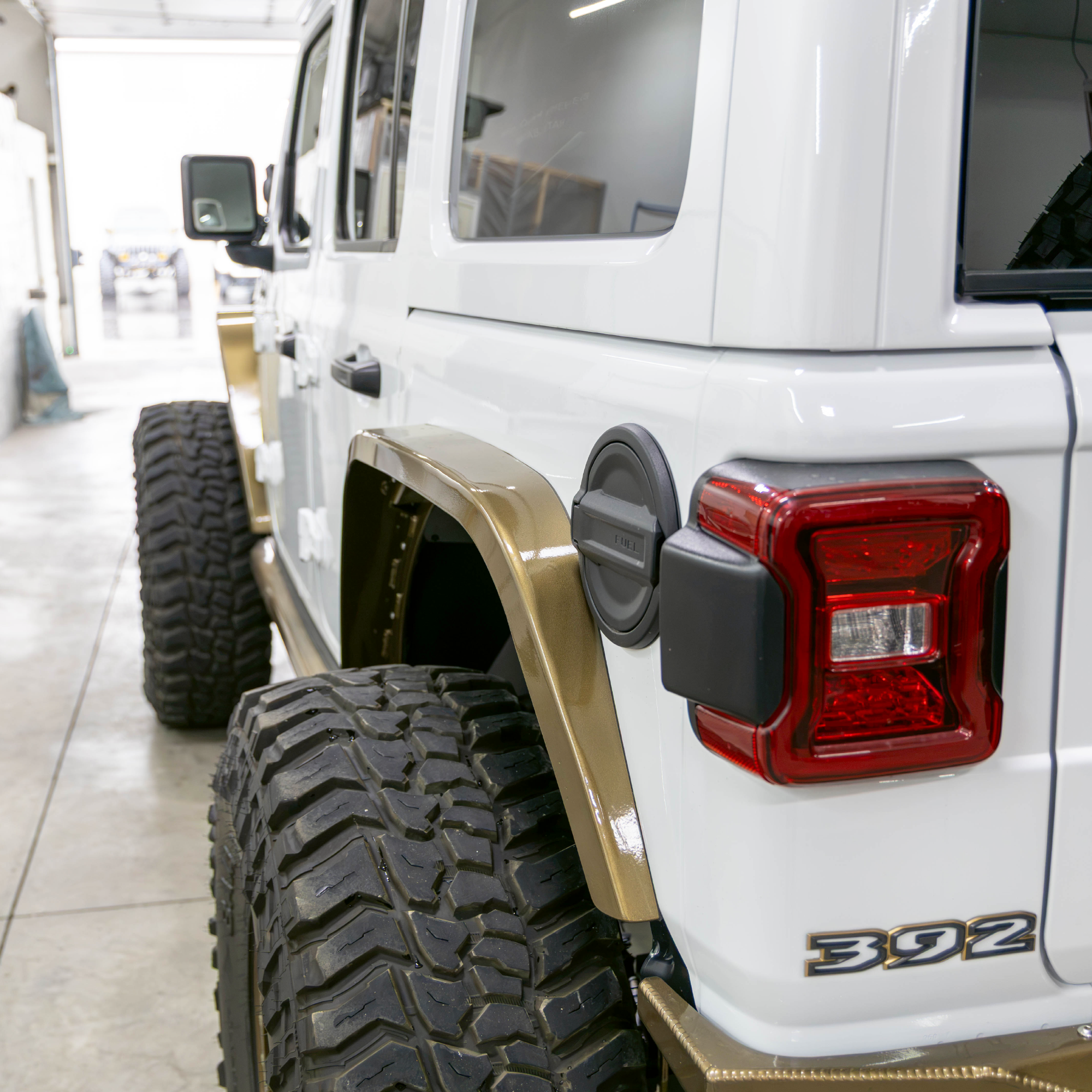 Jeep Wrangler JLU rear highline fenders providing clearance for 42-inch tires