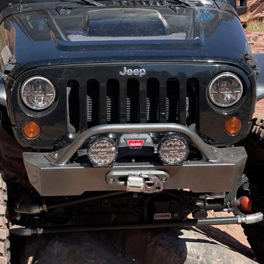 Savvy aluminum bumper installed on Jeep Wrangler JK for off-road use