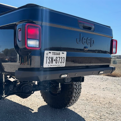 rear bumper clearance detail for Jeep Gladiator JT showing up to 10 inches of added departure clearance