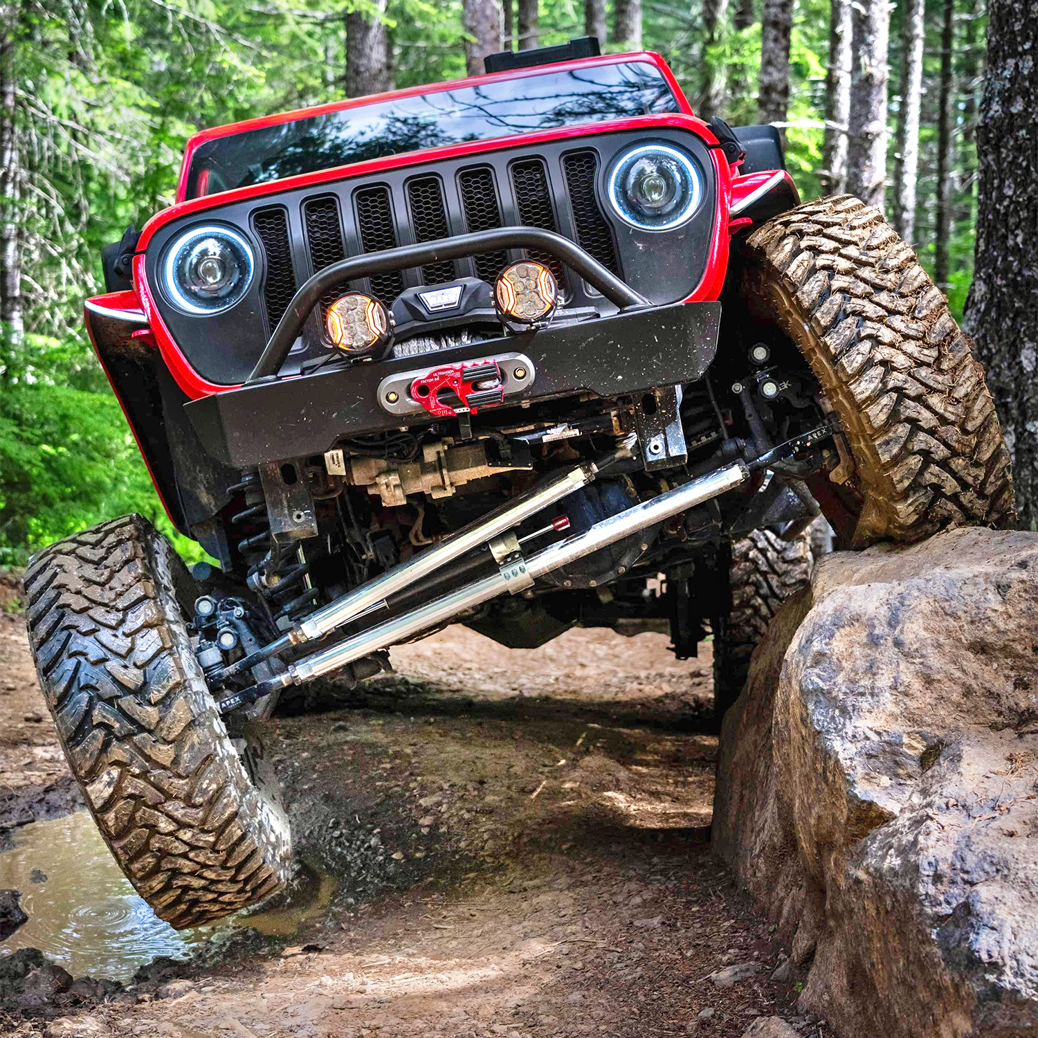Savvy KRAWLER LITE aluminum front bumper with hoop for Jeep Wrangler JLU with winch-ready high-clearance design