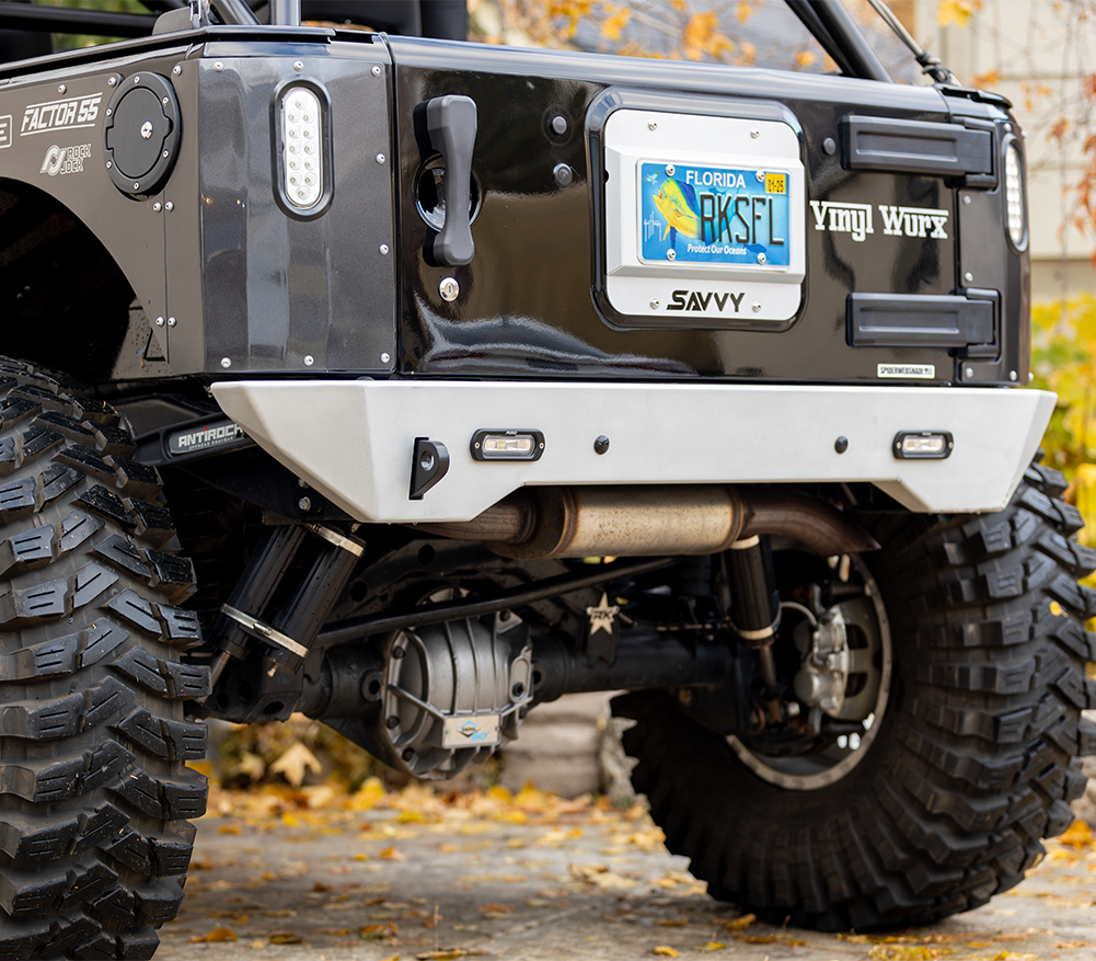 Savvy KRAWLER LITE aluminum rear bumper for Jeep JK and JKU with improved departure angle and replaceable rear skin