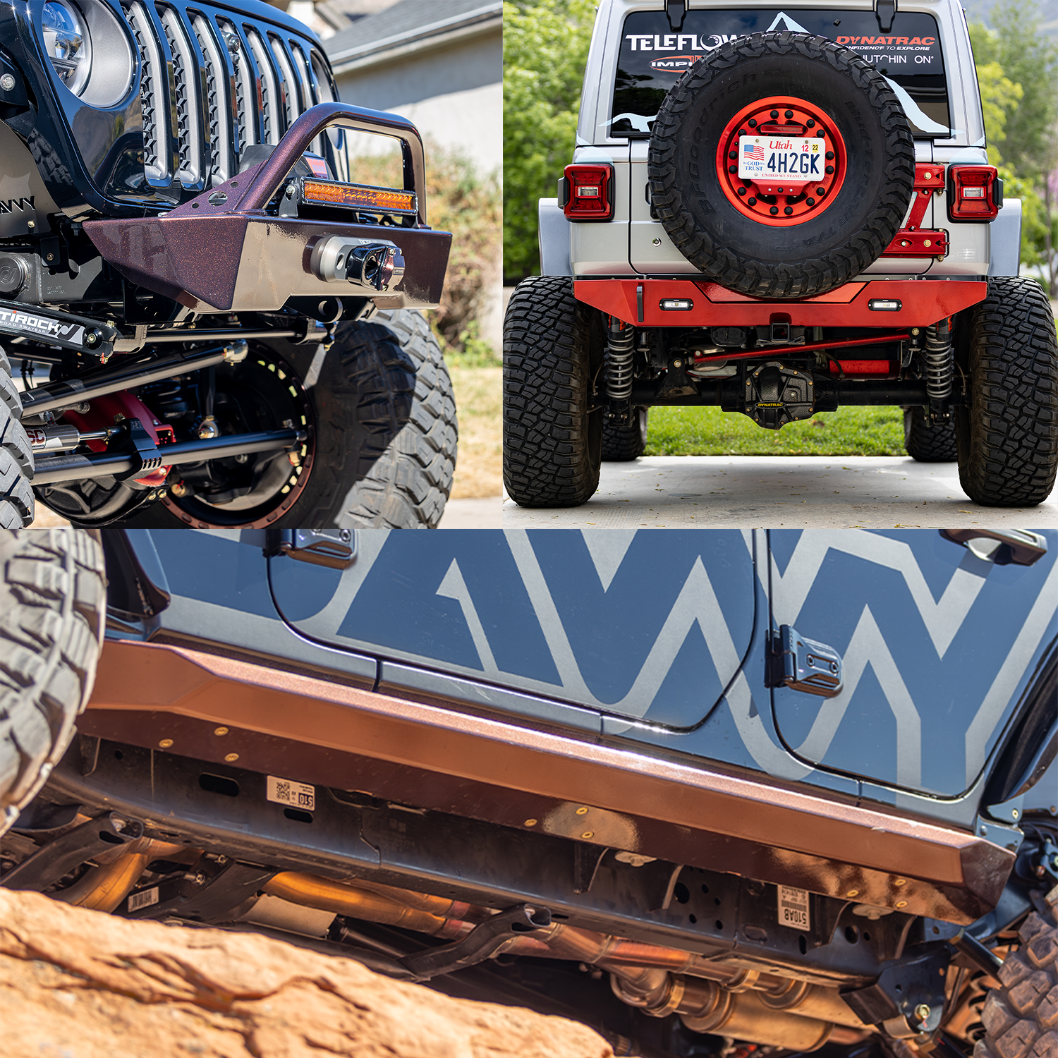 Savvy Offroad KRAWLER LITE Essentials Bundle including front bumper, rear bumper, and rock sliders for 2018–2026 Jeep Wrangler JLU