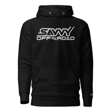 SAVVY OFFROAD OUTLINE UNISEX EMBROIDERED HOODIE (WHITE OUTLINE)