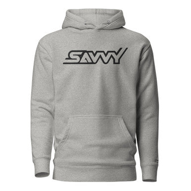 SAVVY OUTLINE UNISEX EMBROIDERED HOODIE (BLACK OUTLINE)